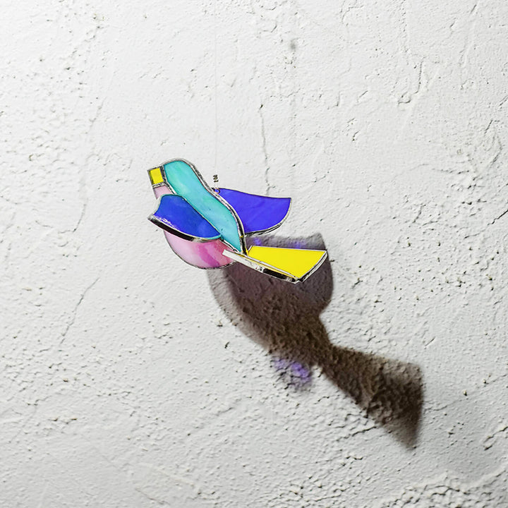 Handcrafted Stained Glass Hanging Suncatcher Small Bird