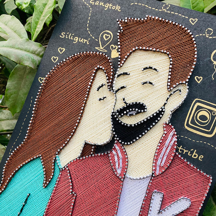 Personalised Birthday String Art Gift Name Plates For Couples 1 - Close-up of Thread Art Detailing
