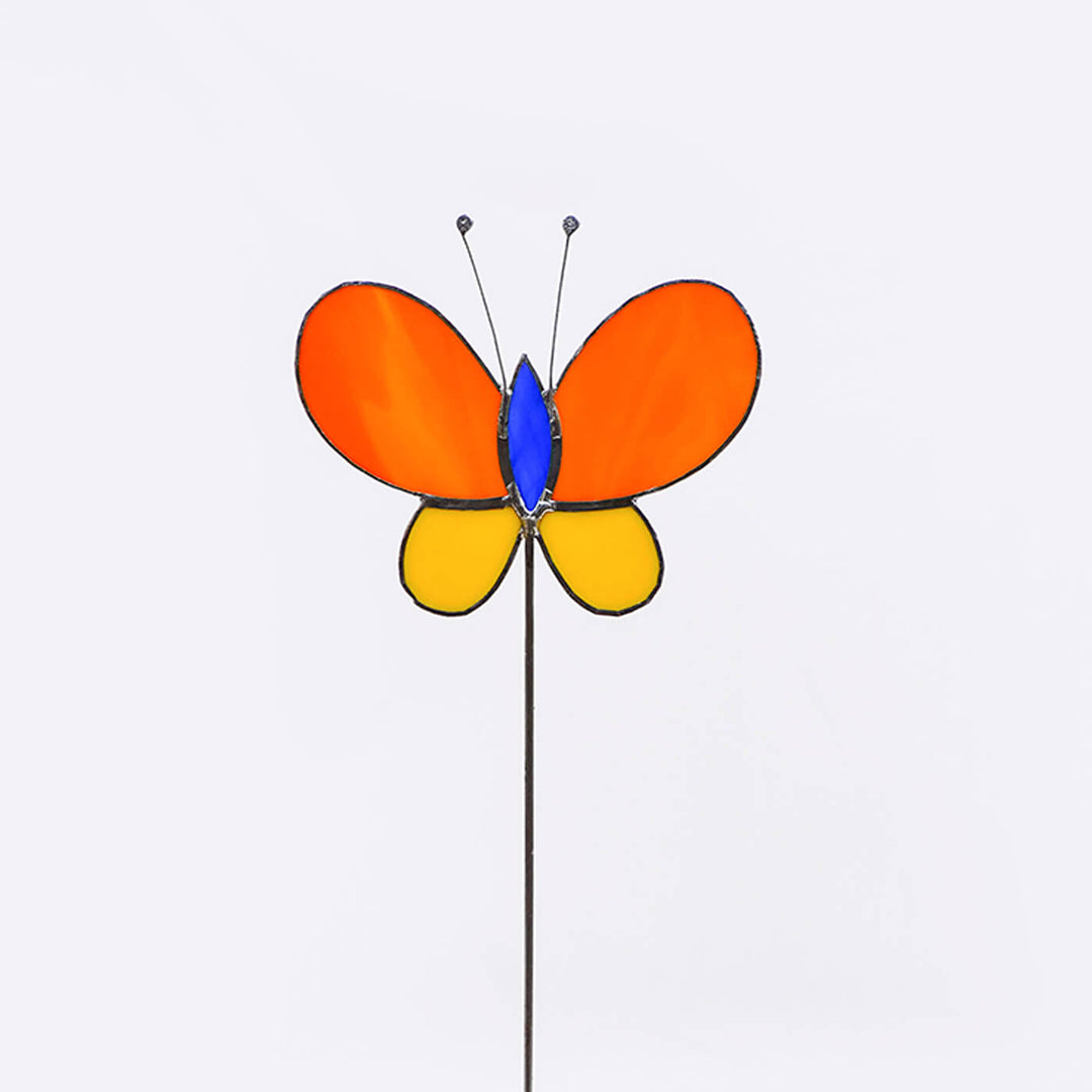Handcrafted Stained Glass Butterfly Garden Stake