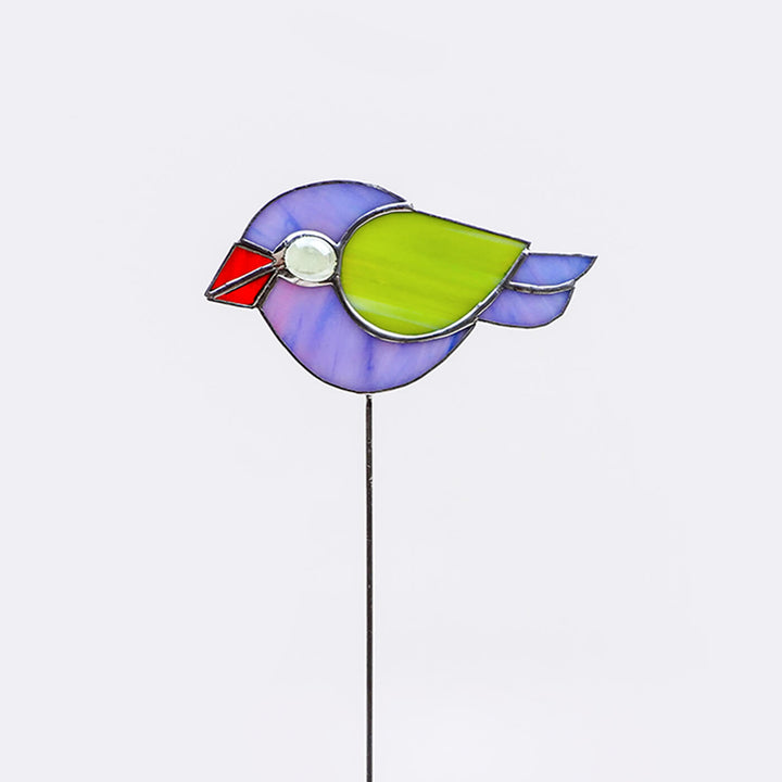 Handcrafted Stained Glass Bird Garden Stake