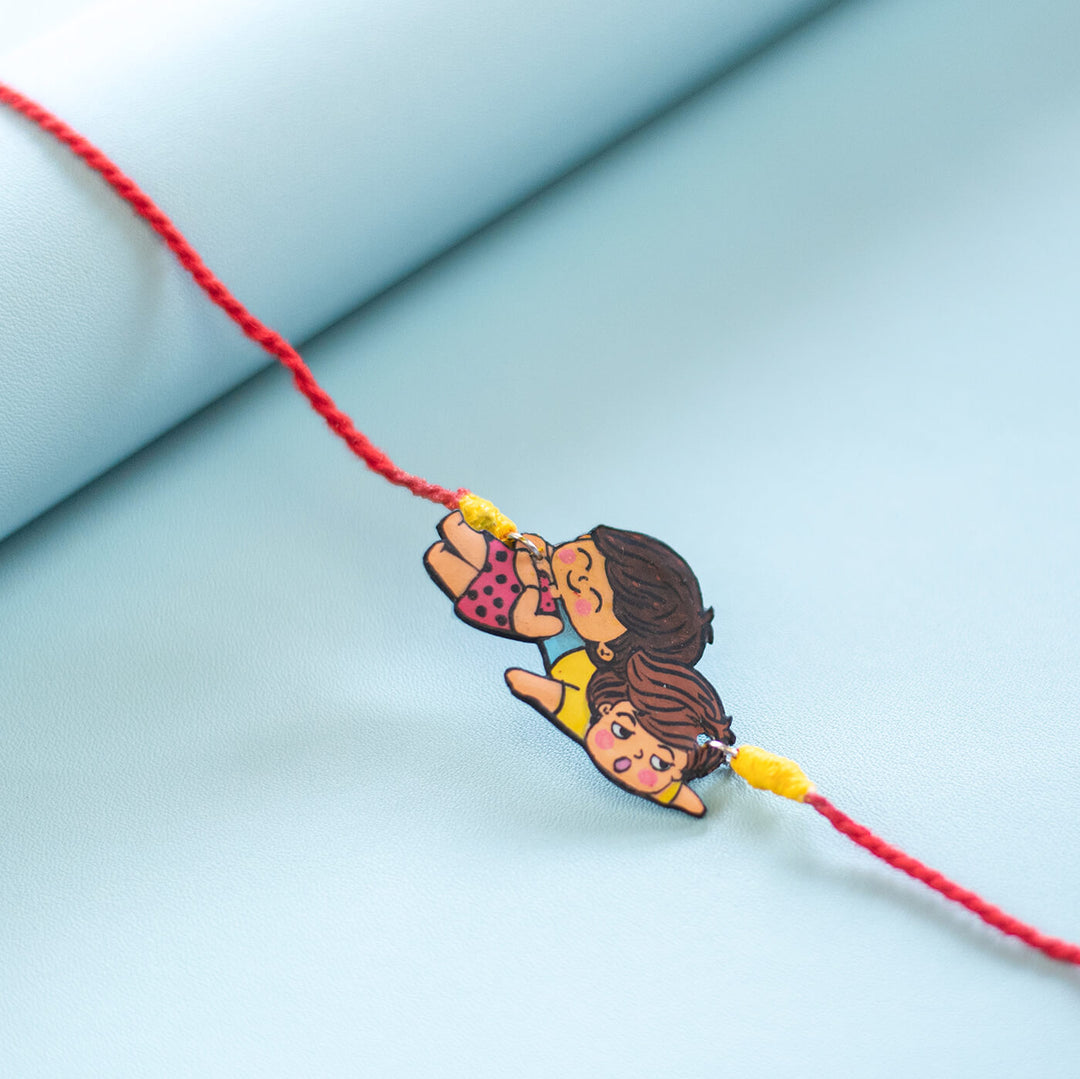 Sibling Illustration Rakhi Type 1 - Another Side View Close-up