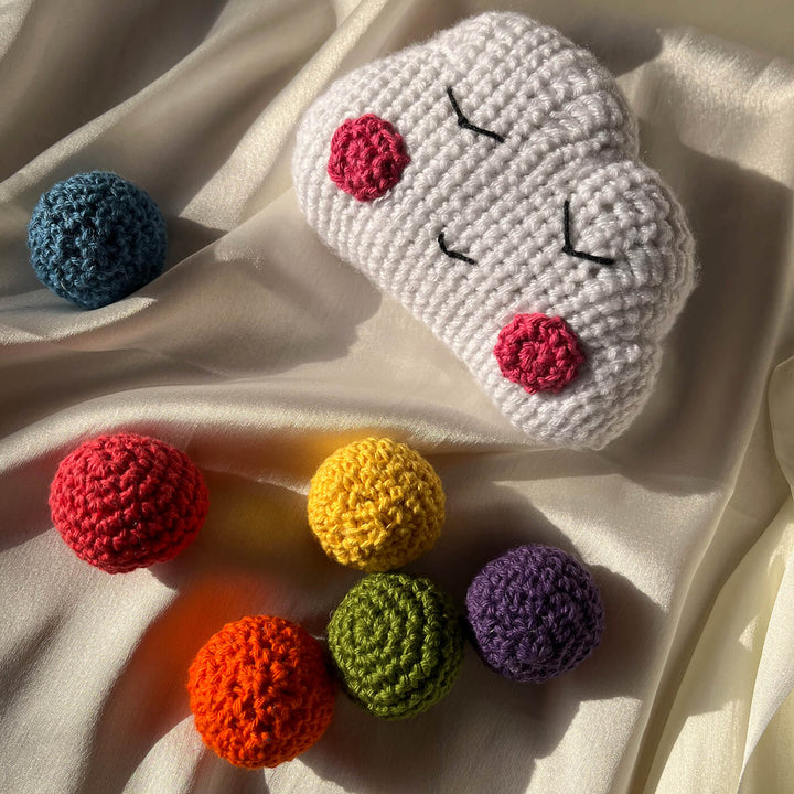 Handcrafted Crochet Cloud Hanging For Baby's Crib