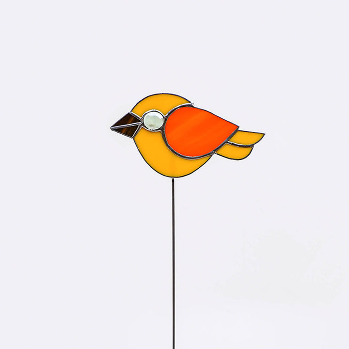 Handcrafted Stained Glass Bird Garden Stake