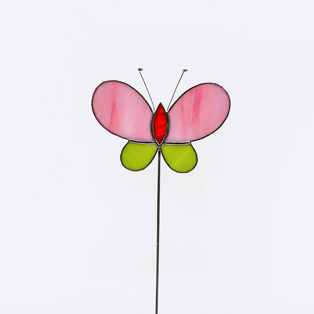Handcrafted Stained Glass Butterfly Garden Stake
