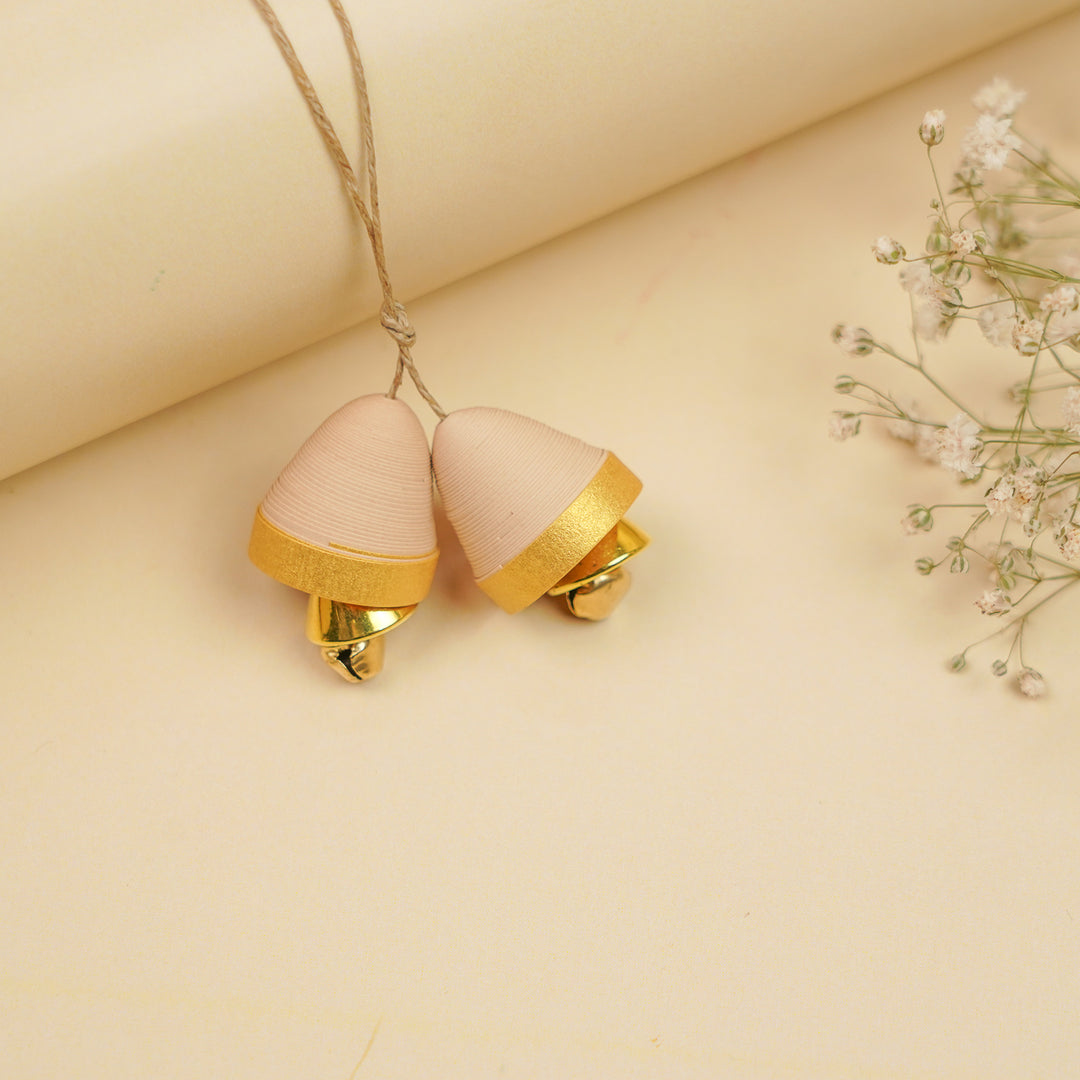 Handmade Paper Quilled Beige Flower Bhaiya Bhabhi Rakhi With Roli Chawal | Set Of 2
