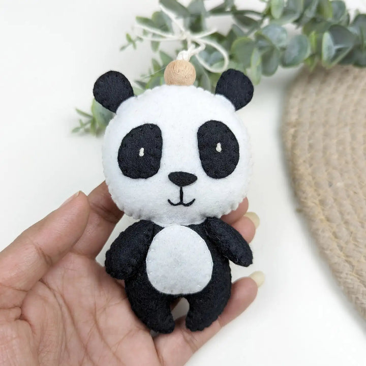 Handmade Panda Felt Hanging For Kids