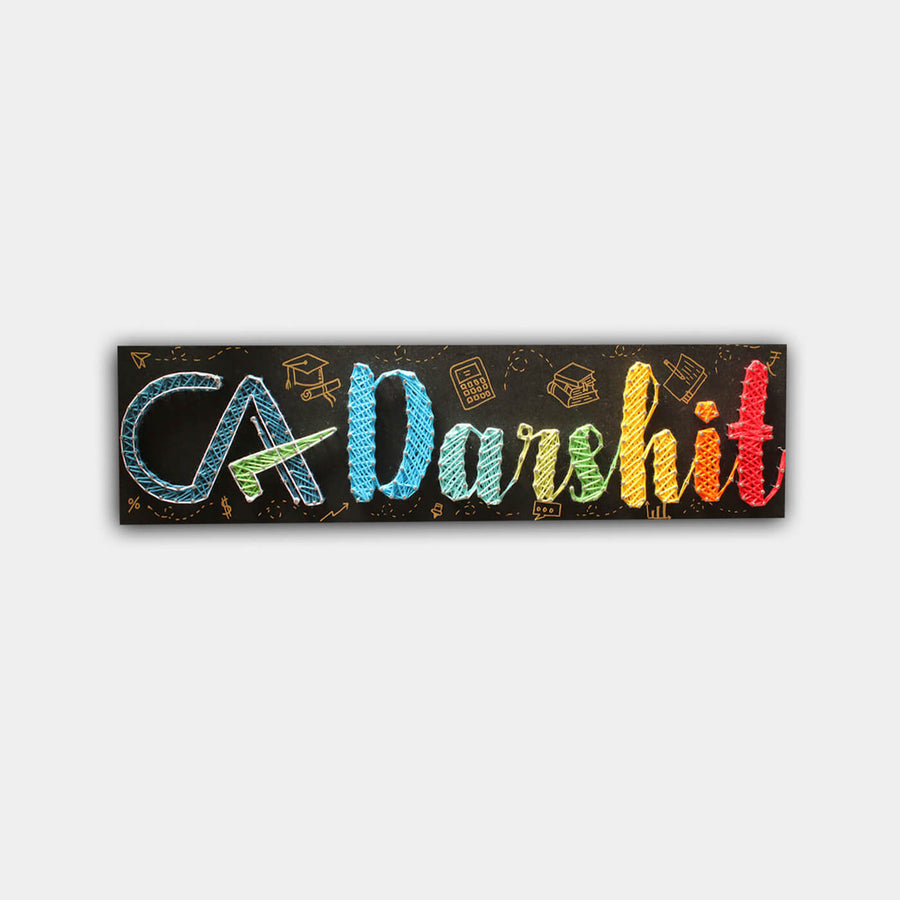 Handcrafted Personalized String Art Name Plate - Name Personalization Example Front View