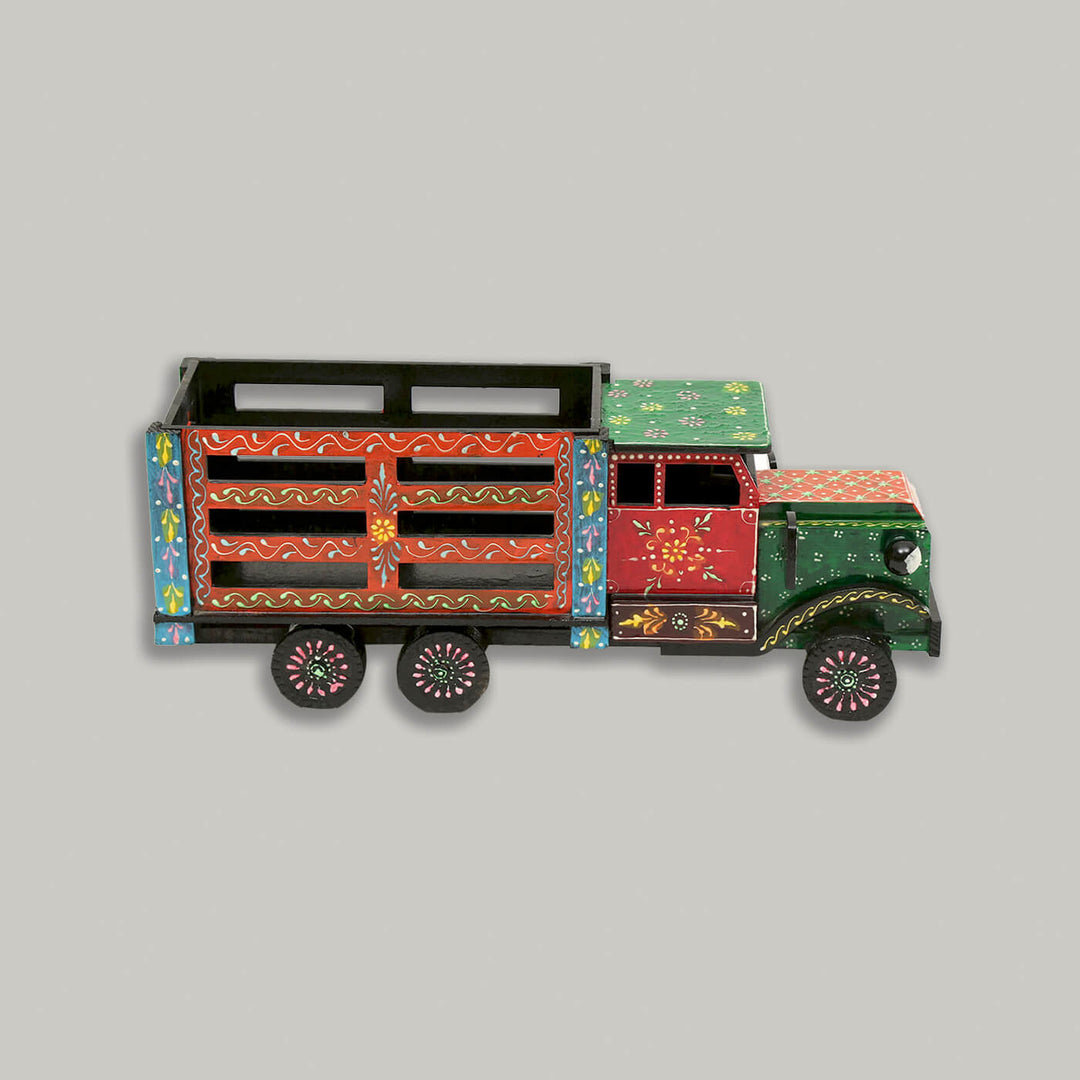 Handpainted Wooden Showpiece Truck