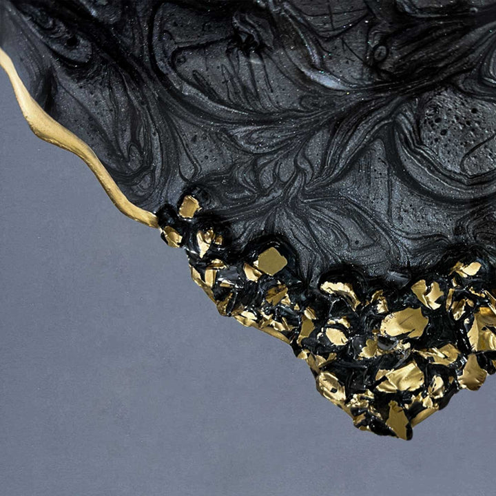 Personalized Resin Metallic Golden And Black Name Plate - Close-up of Decorative Surface Detail