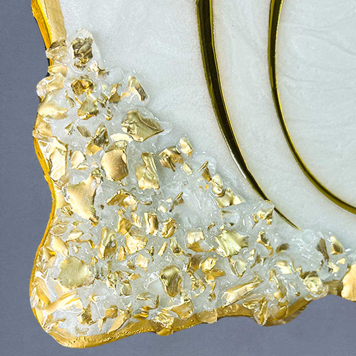 Personalized Resin Black And Gold Name Plate - Close-up of Gold Leaf Detail