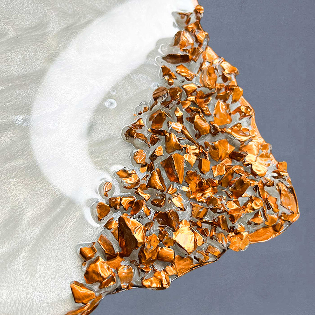 Personalized Resin Ganesha And Krishna Theme Name Plate - Close-up of Resin Texture Edge