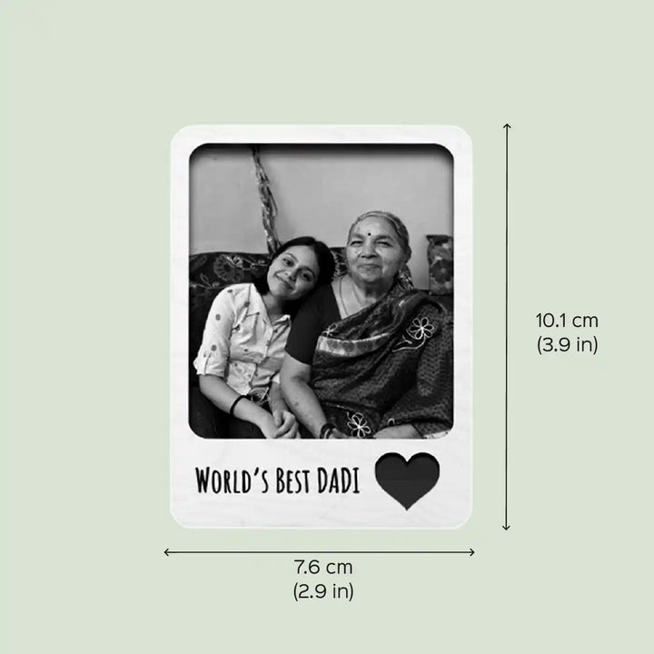 Photo Personalized Handmade Worlds Best Mom Theme Wooden Fridge Magnet | Set Of 3