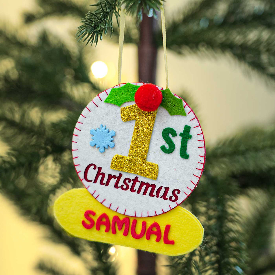 Personalized 1st Felt Ornament For Christmas Tree Decoration