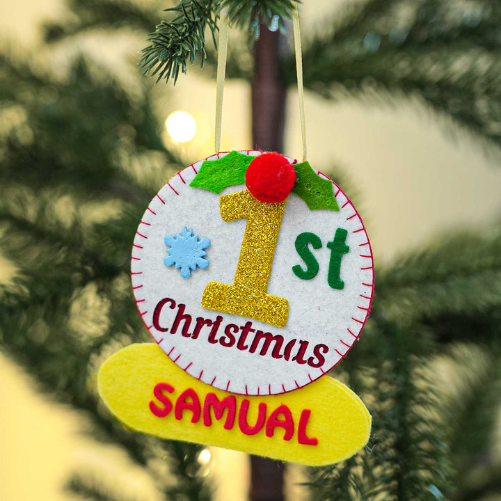 Personalized 1st Felt Ornament For Christmas Tree Decoration