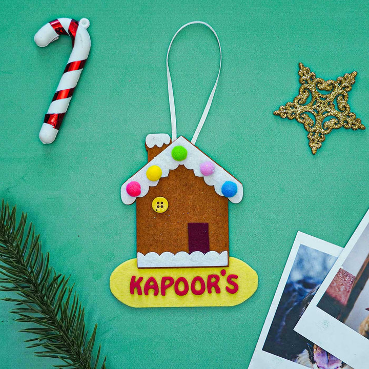 Personalized Candy House Felt Ornament For Christmas Tree Decoration