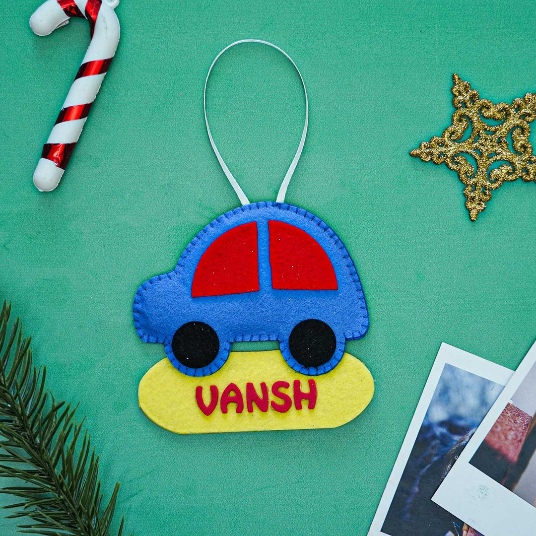 Personalized Car Felt Ornament For Christmas Tree Decoration