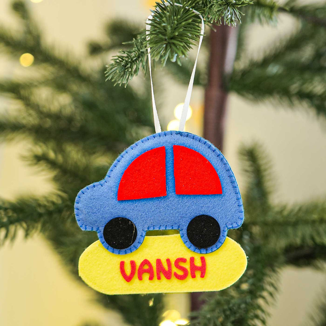 Personalized Car Felt Ornament For Christmas Tree Decoration