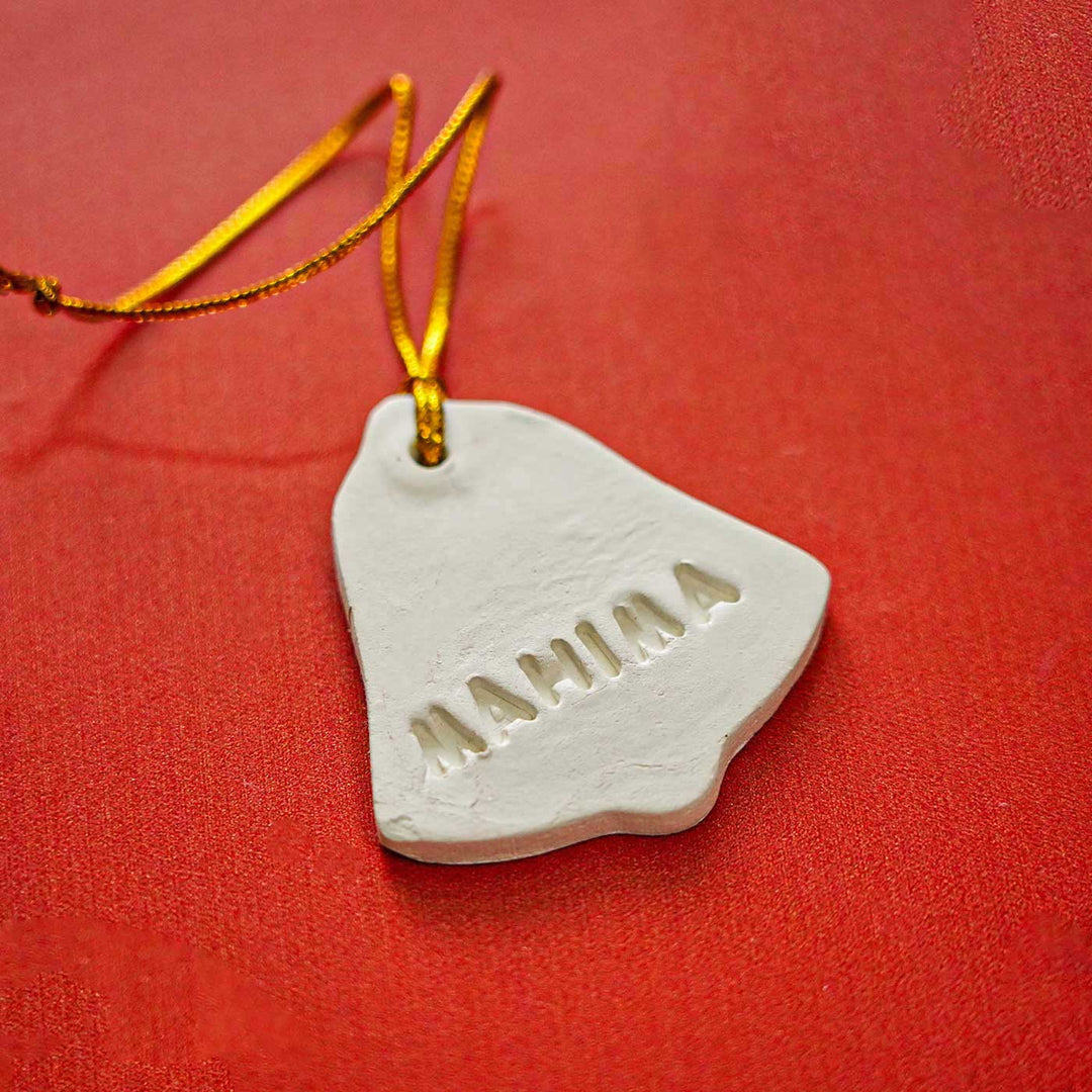 Set of 4 | Personalized Bell Embossed Clay Ornament For Christmas Tree Decoration