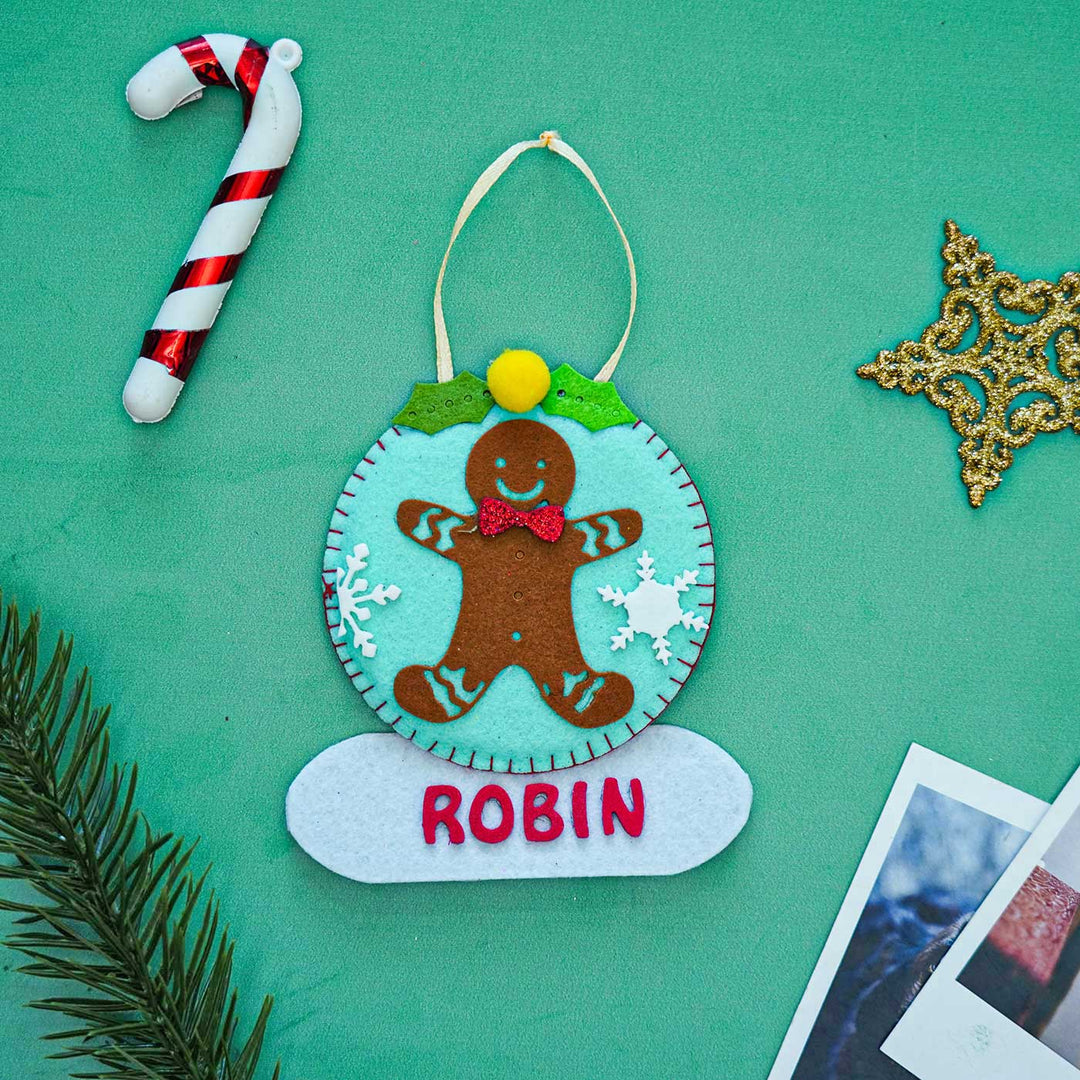 Personalized Cookie Man Felt Ornament For Christmas Tree Decoration