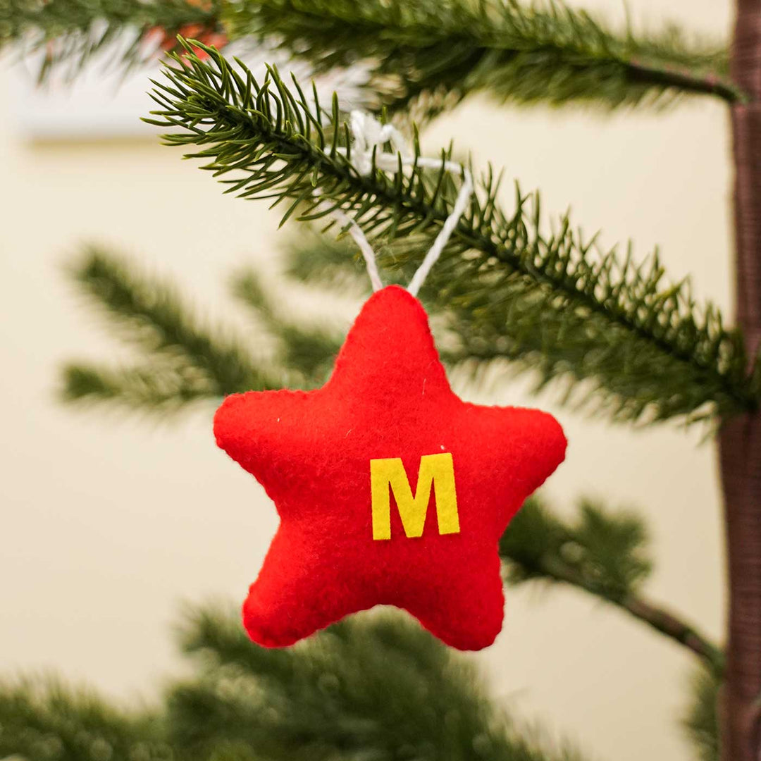 Personalized Handmade Felt Star Christmas Ornament