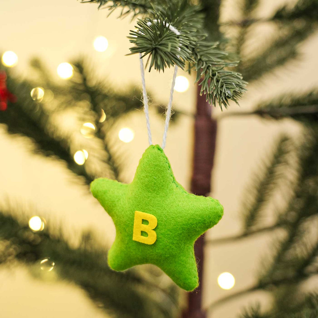 Personalized Handmade Felt Star Christmas Ornament