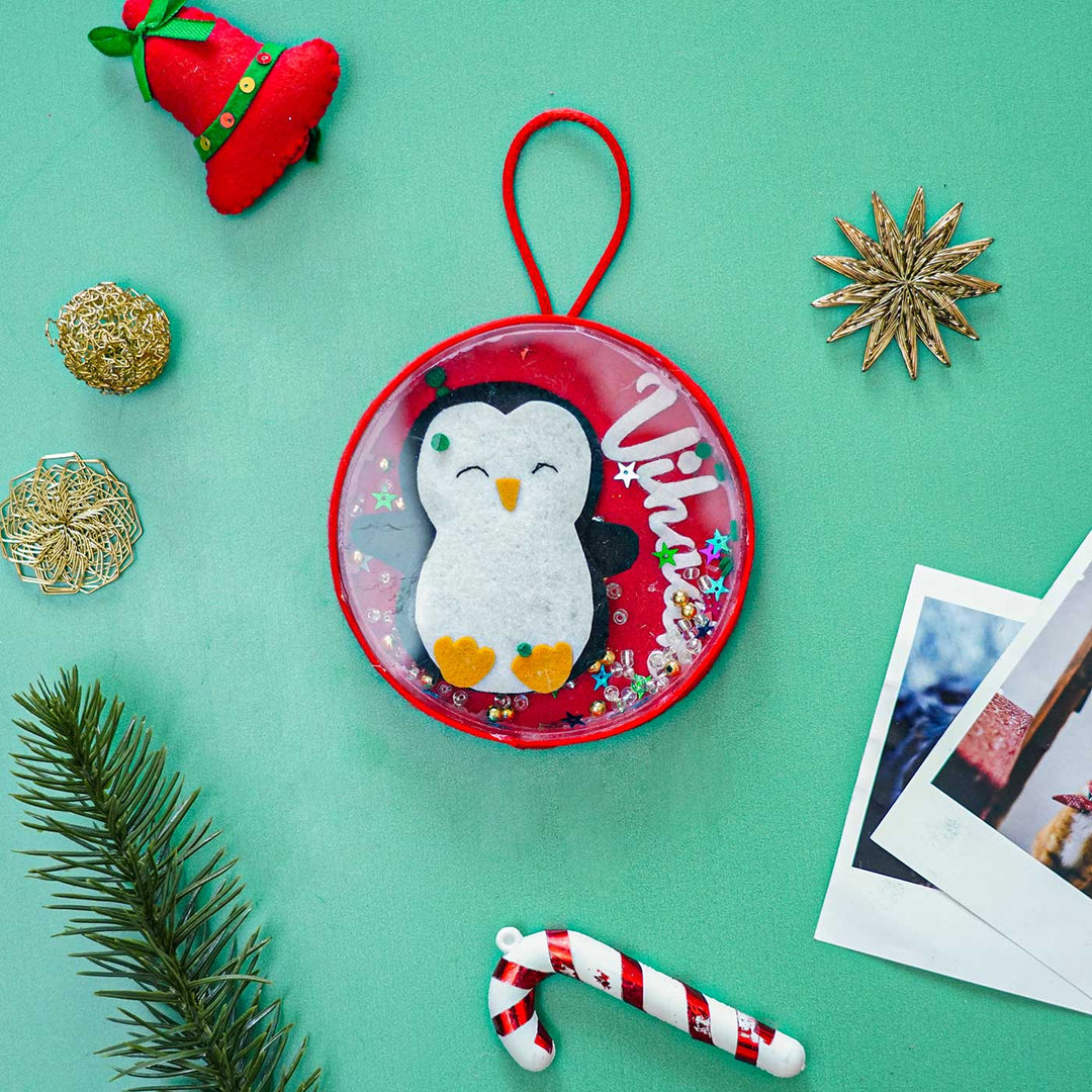 Personalized Penguin Shaker Felt Ornament For Christmas Tree Decoration