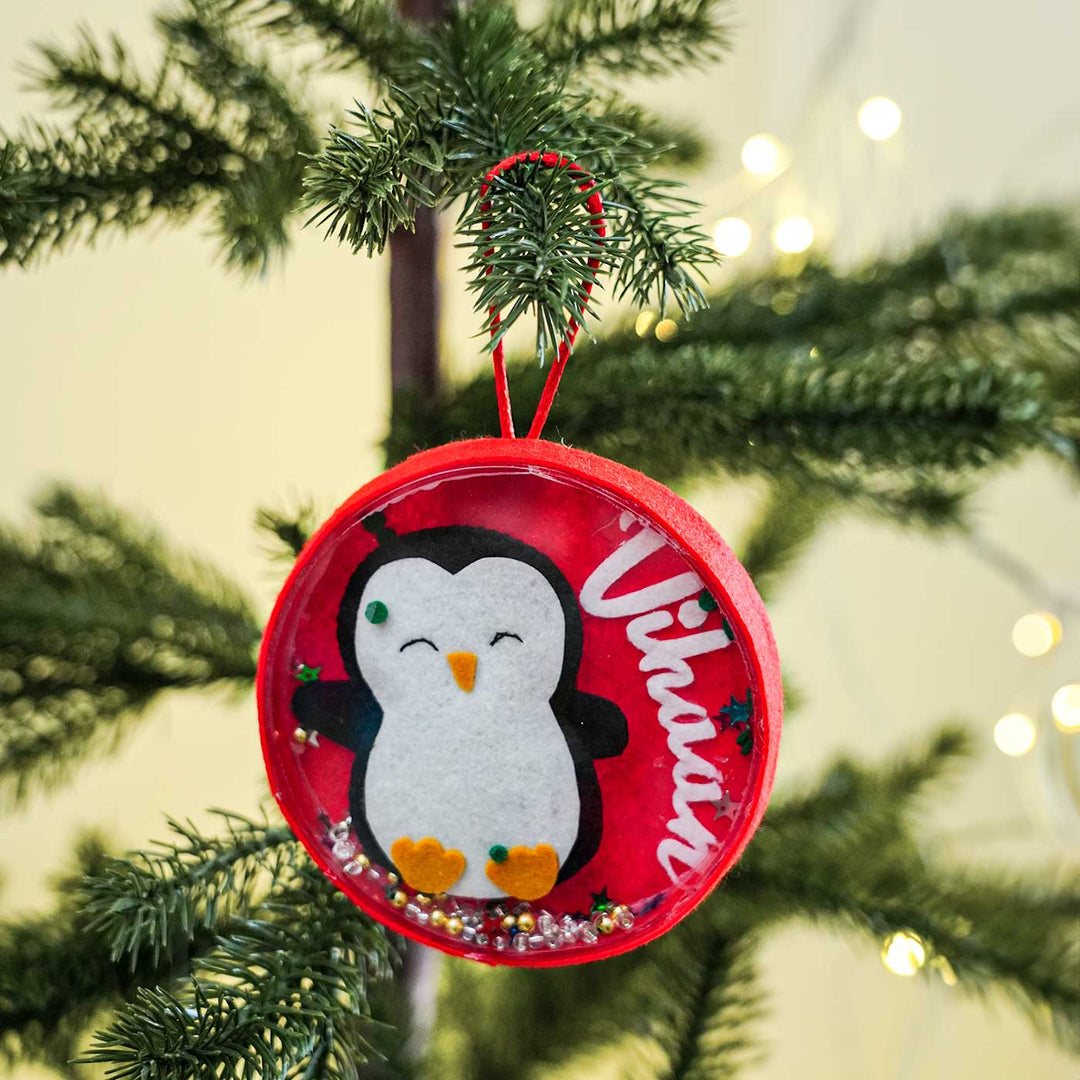 Personalized Penguin Shaker Felt Ornament For Christmas Tree Decoration