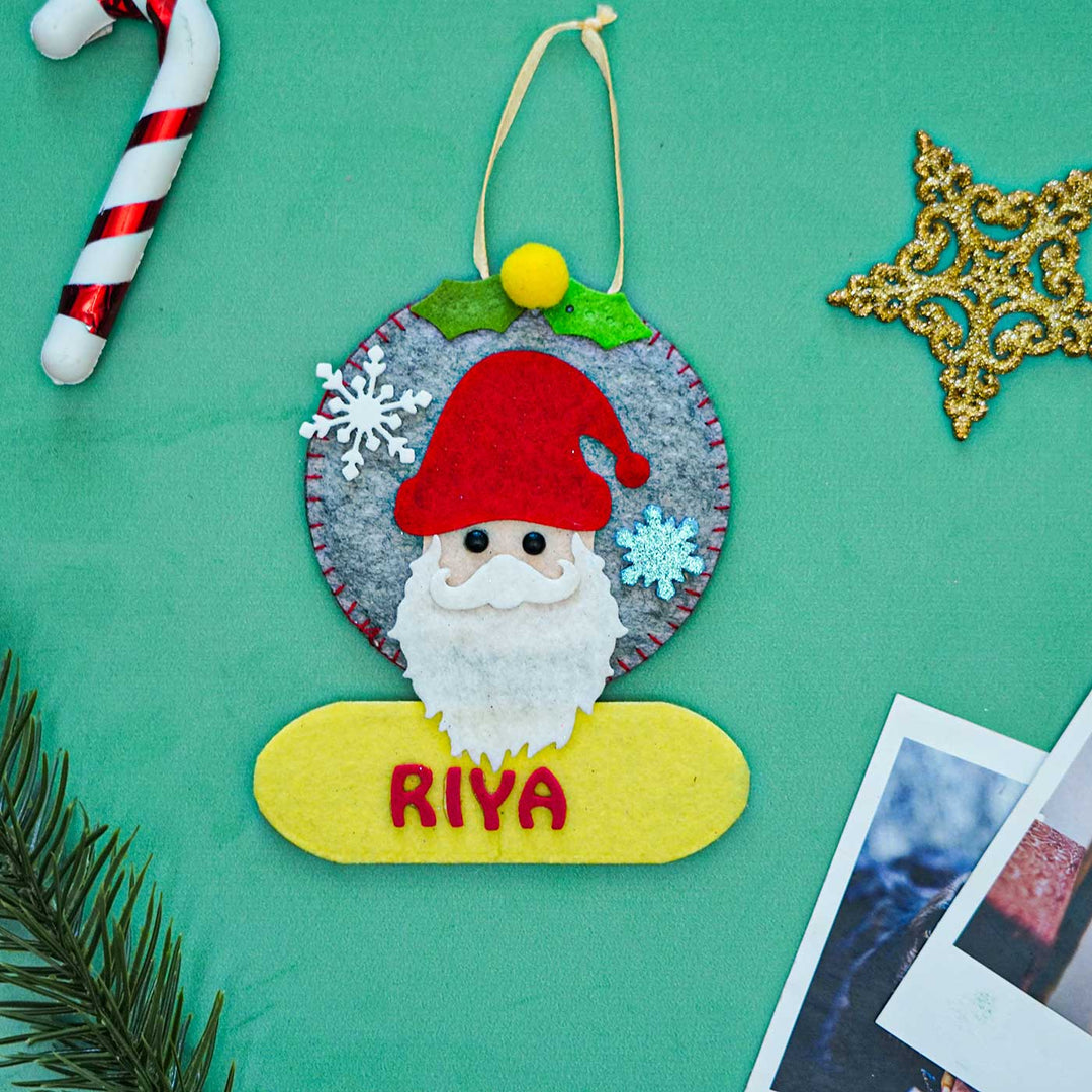 Personalized Santa Felt Ornament For Christmas Tree Decoration