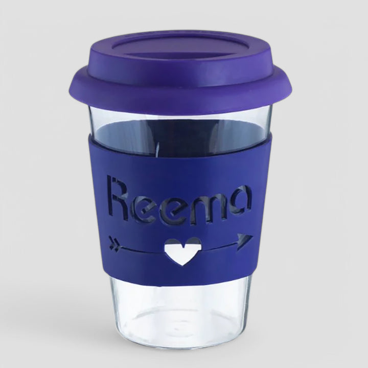Personalized Silicon Band Coffee Mug Borosil Glass Mug | 345ml