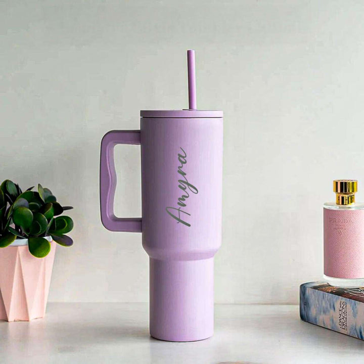 Personalized Insulated Stainless Steel Tumbler With Straw | 1200ml