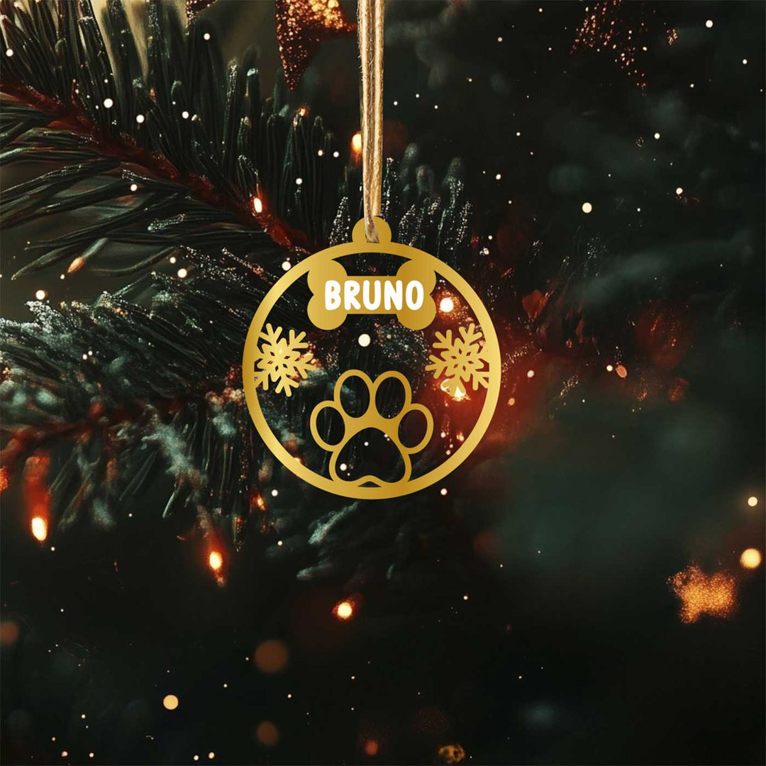 Personalized Pet Paw Acrylic Ornament For Christmas Tree Decoration