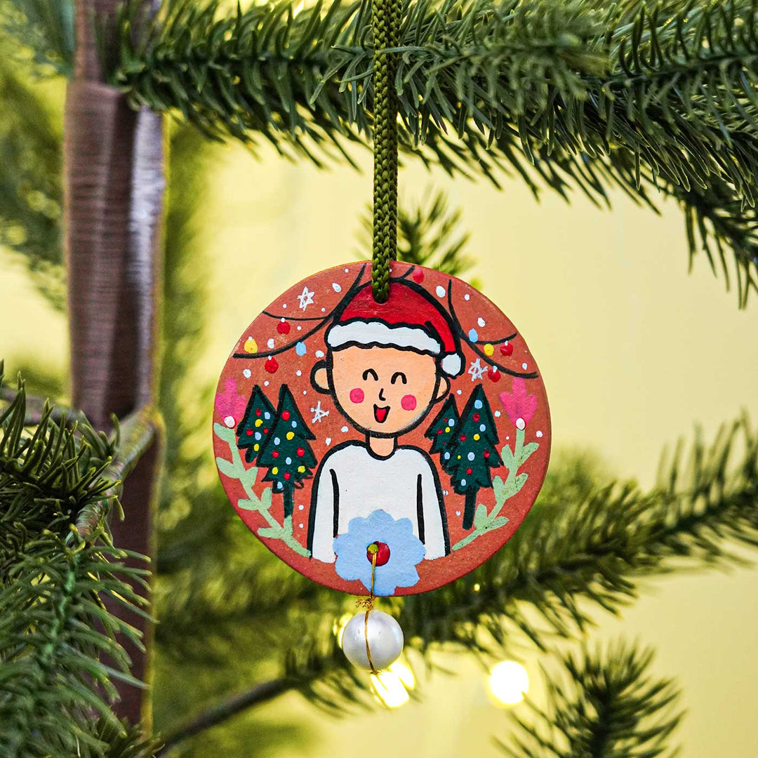 Photo Personalized Terracotta Ornament For Christmas Tree Decoration