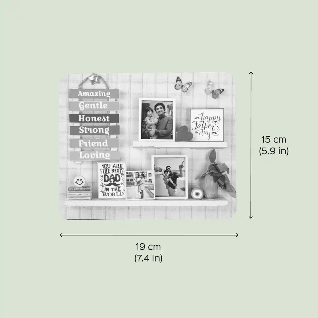 Photo Personalized Handmade Dad's Miniature Shelf MDF Wood Fridge Magnet