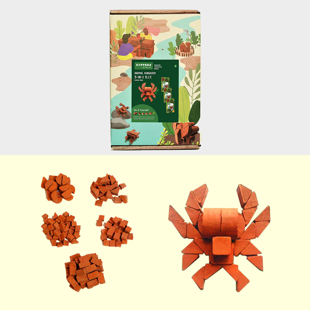 3 Spiders | Terracotta Minature Bricks DIY Construction Set | Suitable For Age 4+ Years