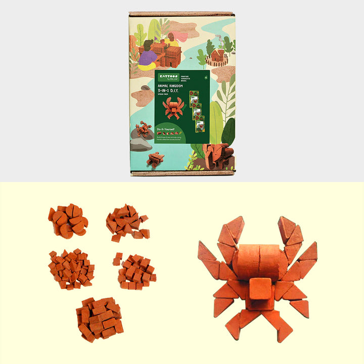 3 Spiders | Terracotta Minature Bricks DIY Construction Set | Suitable For Age 4+ Years