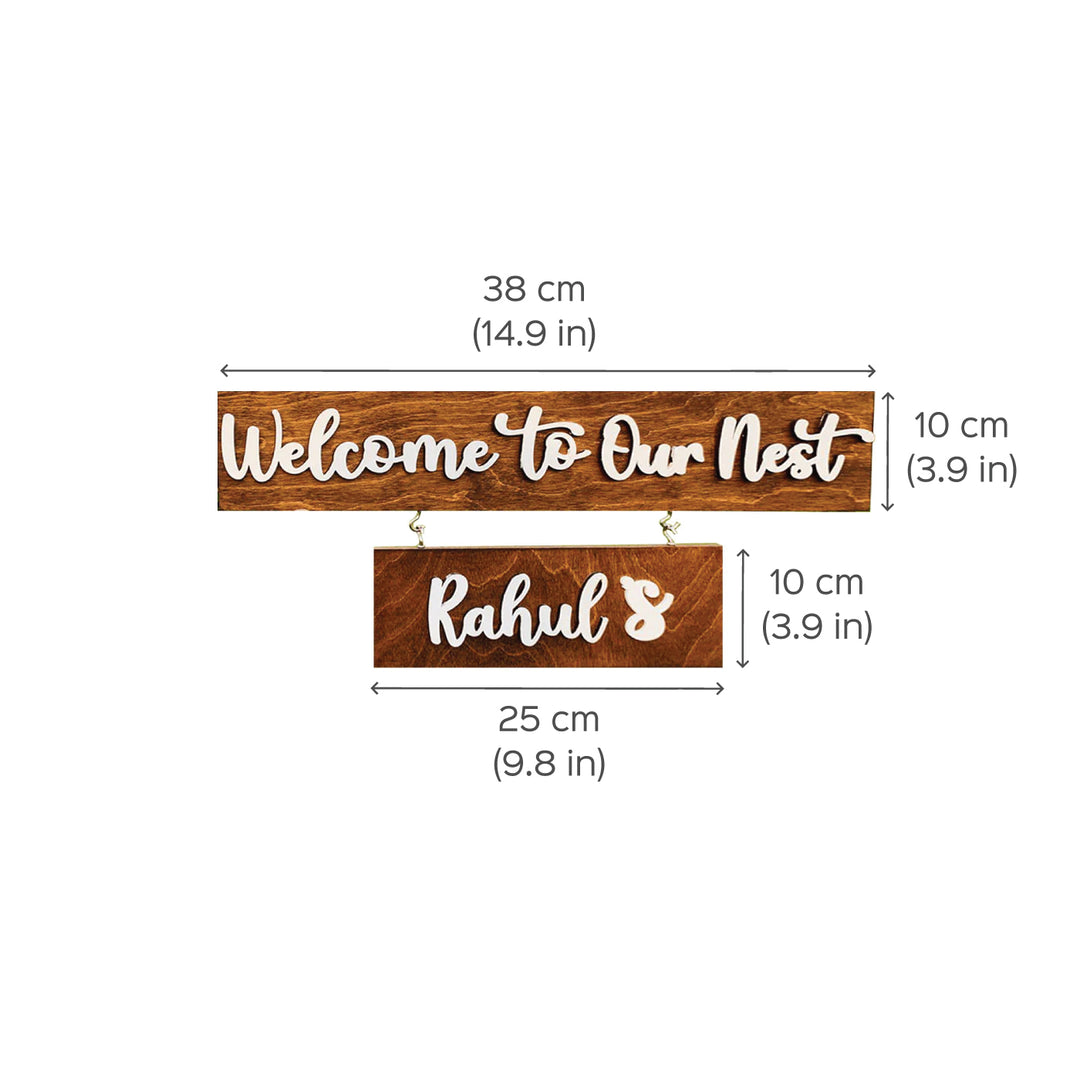 2 Pallet Rectangular Name Plate With 3D Letters - Dimension Chart with Personalization