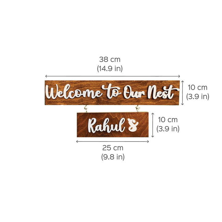2 Pallet Rectangular Name Plate With 3D Letters - Dimension Chart with Personalization
