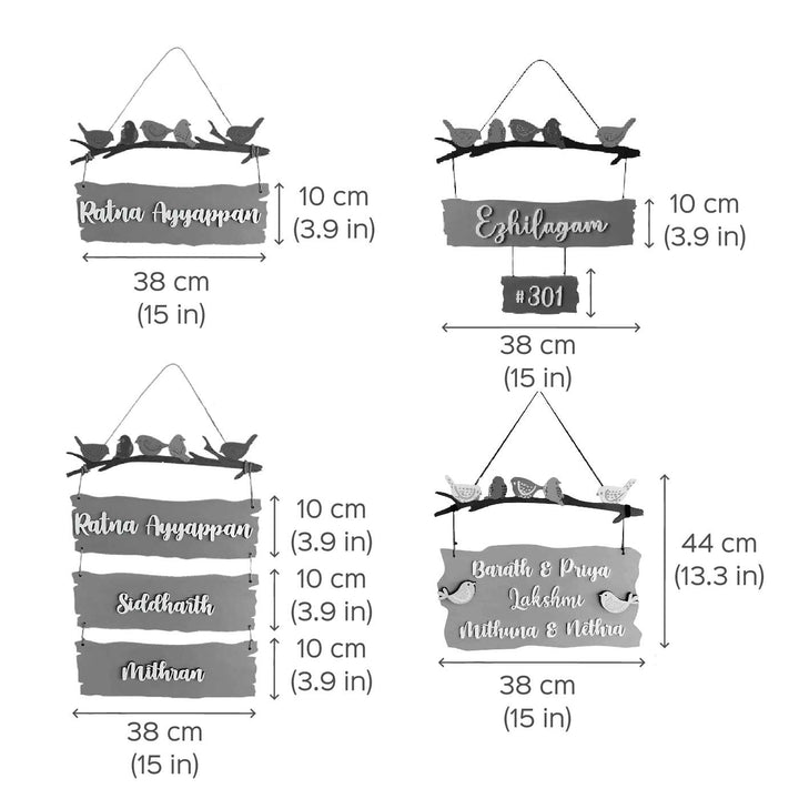 Personalized Sparrow Plank Name Plate - None (3)