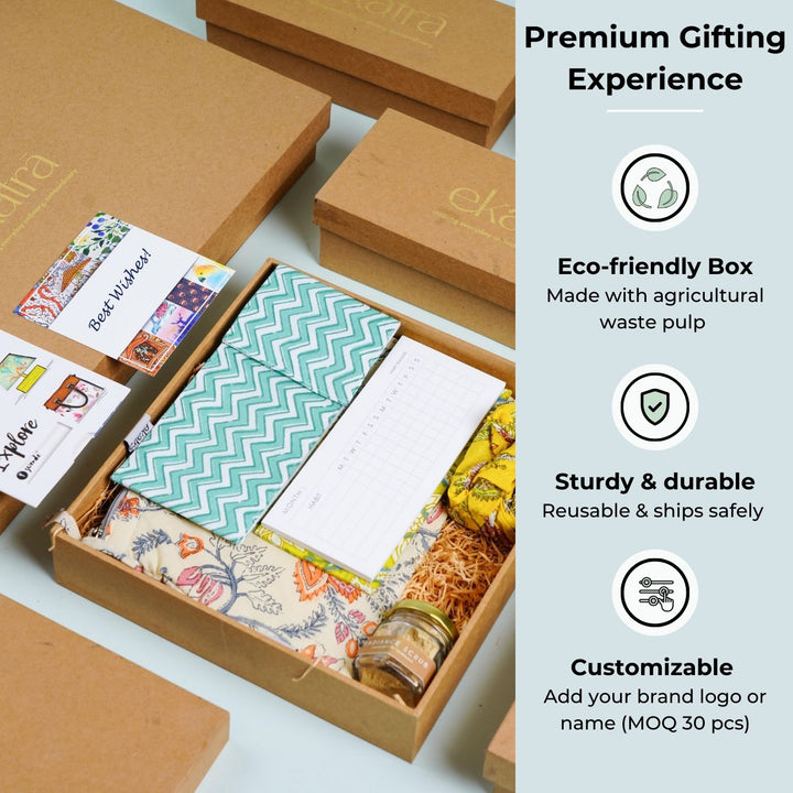 Eco-friendly Handmade Indigo Stripes Gratitude Hamper