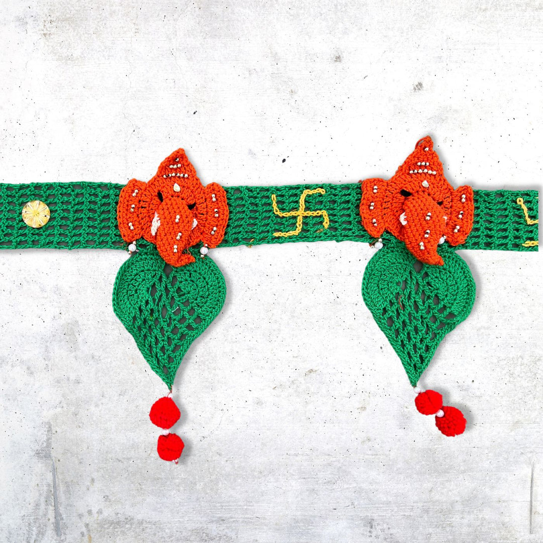 38 In | Handcrafted Crochet Ganesha Toran