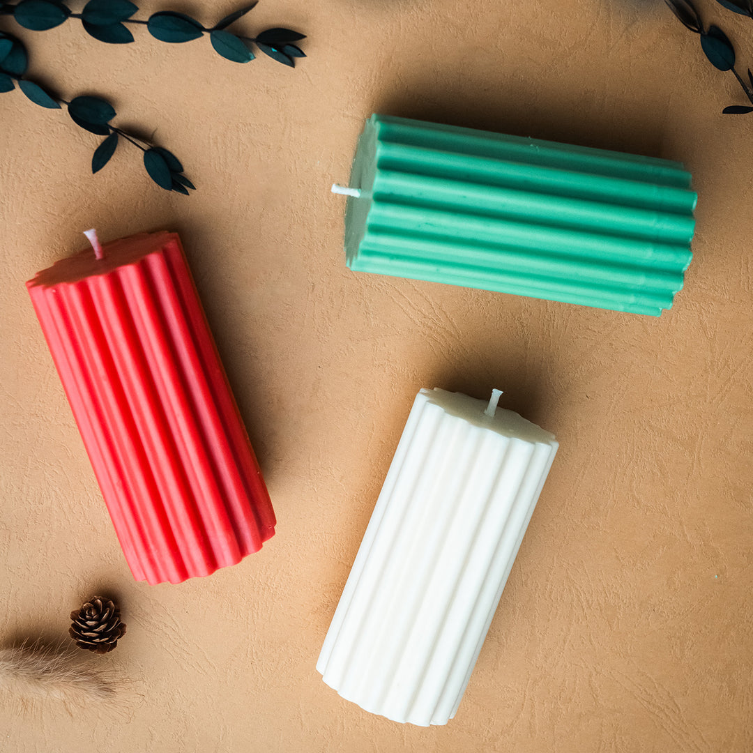 Handmade Ridge Line Candle For Christmas Decoration