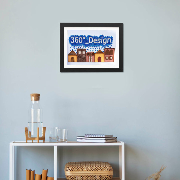Personalized Quilling Name Plate Frame For House Office 2 - Framed Print Mounted on Wall