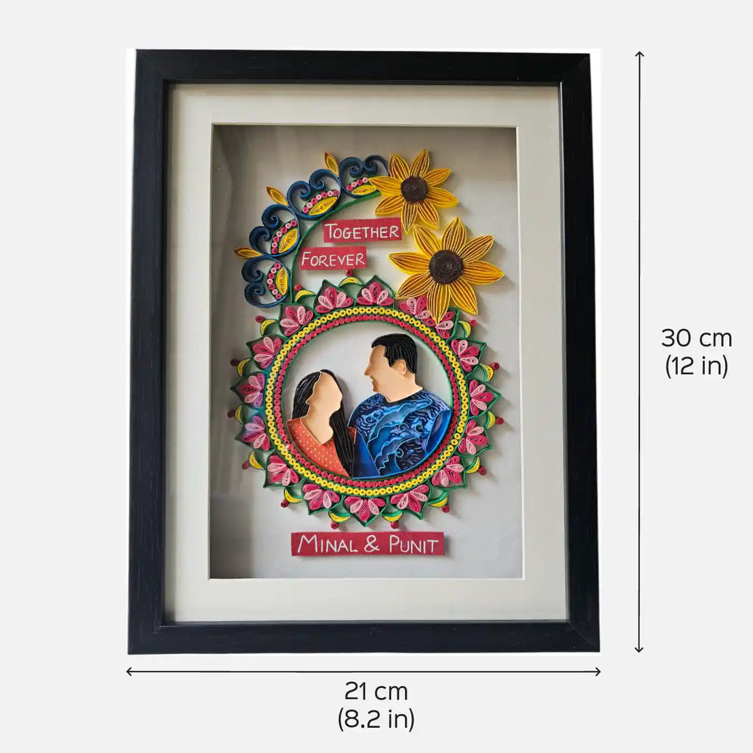 Photo Personalized Handmade Quilling Floral Theme Paper Decorative Plaque