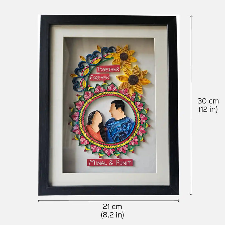 Photo Personalized Handmade Quilling Floral Theme Paper Decorative Plaque