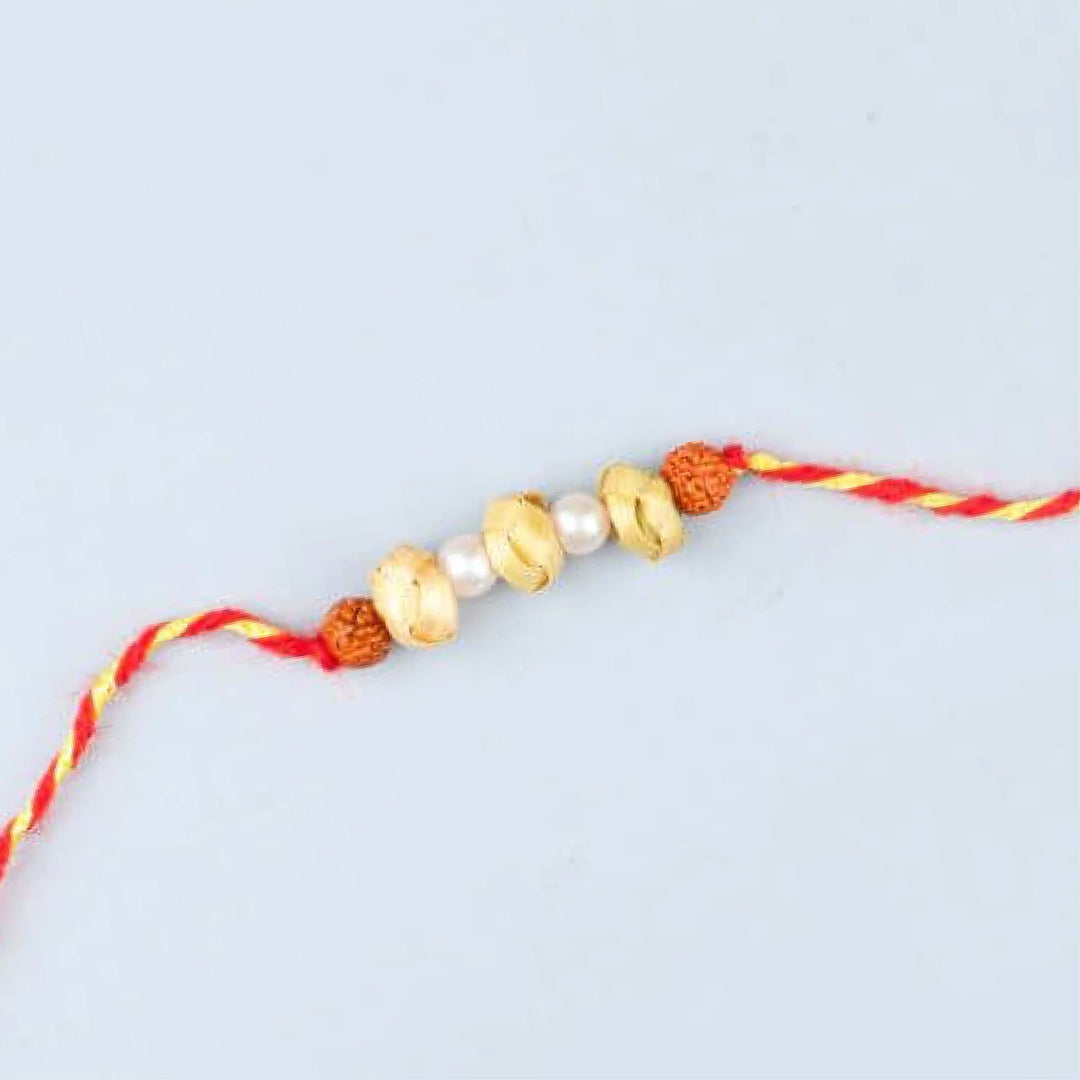 Ecofriendly Bamboo Rakhi With Roli Chawal 4 - Single Rakhi Close-up (8)