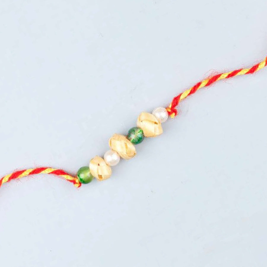 Ecofriendly Bamboo Rakhi With Roli Chawal 4 - Close-up View