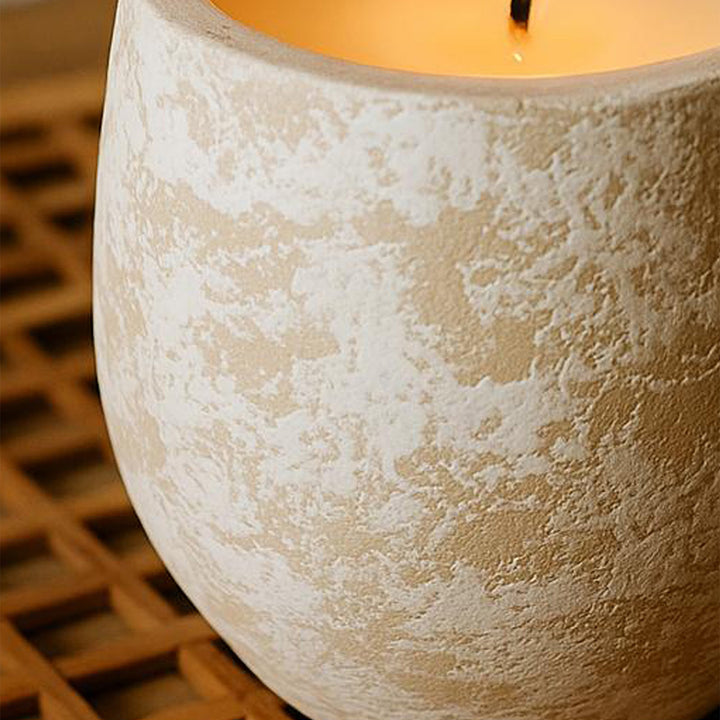 Vintage Finish Terracotta Candle Holder With Candle