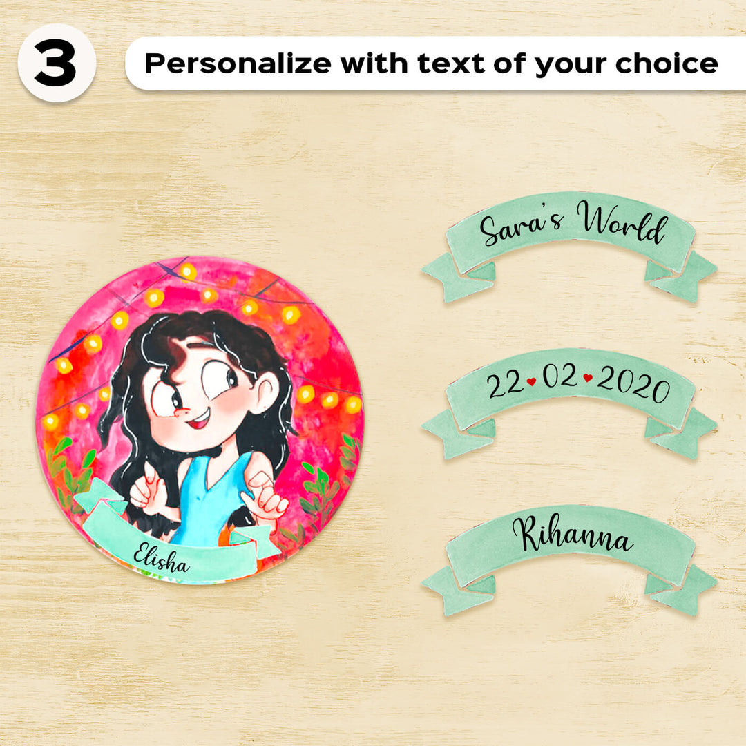 Photo Caricature Name Plate With Stand For Grandparents 3 - Name Personalization Example