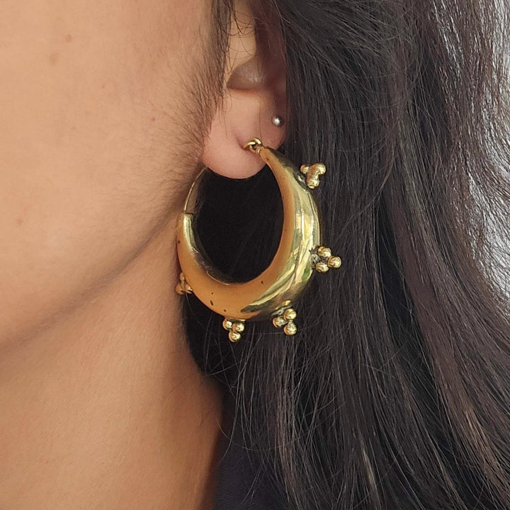 Handmade Rachel Hoops Brass Earrings