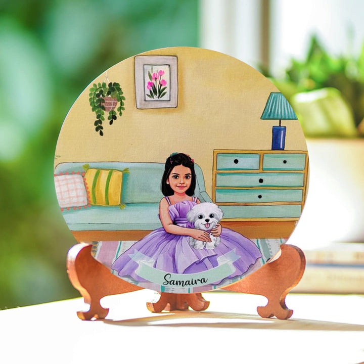 Photo Caricature Nameplate With Stand For Kids 7 - Personalized Standing Plaque Display